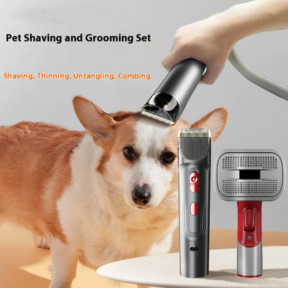Complete Pet Grooming Kit with Hair Suction for Cats & Dogs